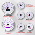 7 Gauge Set 85mm GPS Speedometer 120km 80MPH Tacho Fuel Temp Oil Volt Trim - Image 2