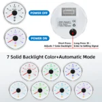 52mm Boat Fuel Level Gauge 240-33ohms 0-90ohms 0-190ohmohms 10-180ohms 240-30ohm 7 Colors LED - Image 6