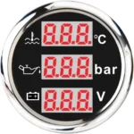 52mm Digital 3-in-1 Car Boat Water Temp /Holding Tank /Voltmeter Gauge - Image 5