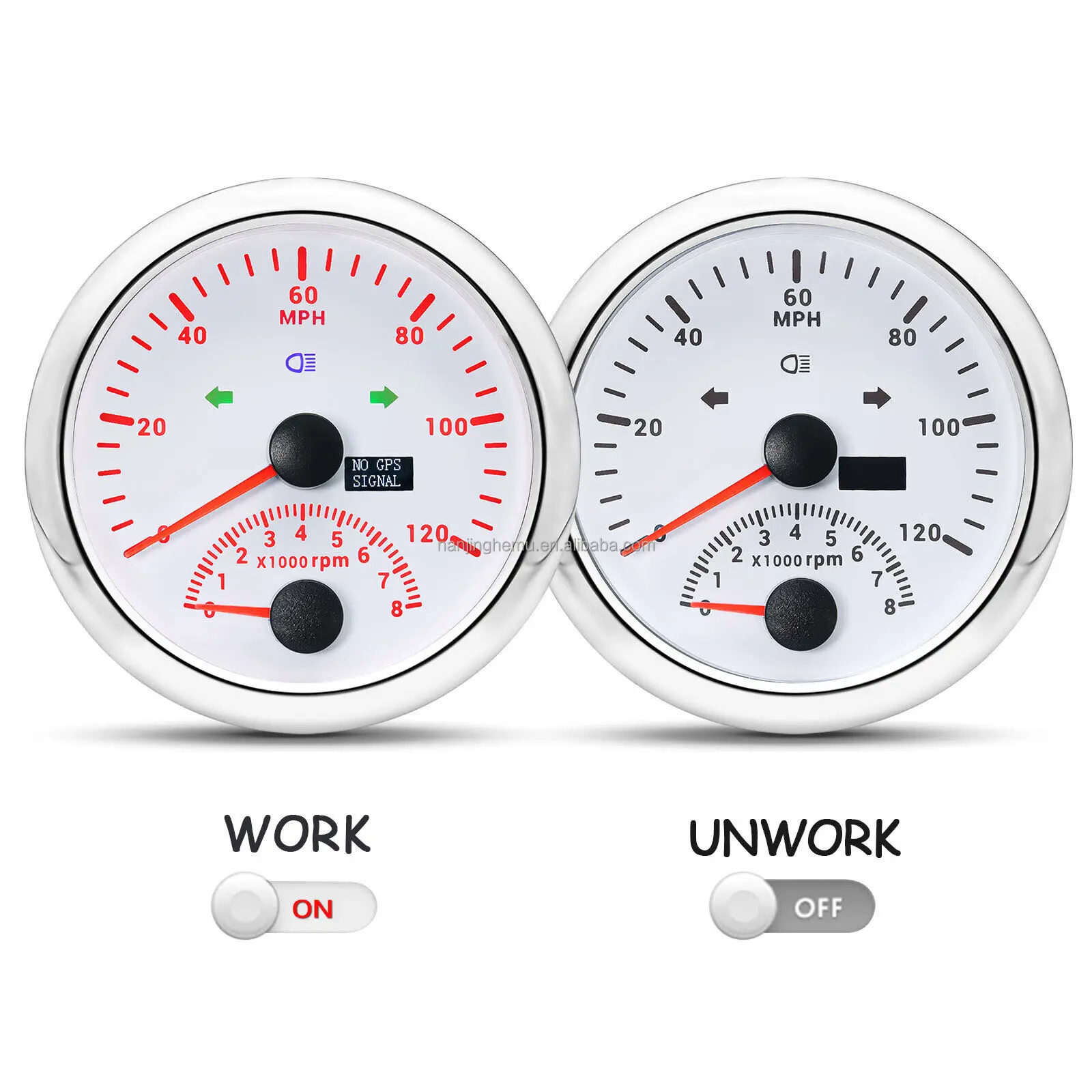 S11ebd80aaf6c47a5a65599b311ff82da7.webp 85mm Electrical GPS Multi-function Speedometer Tachometer Indicator Lights Marine Gauge Motorcycle Car - Image 1