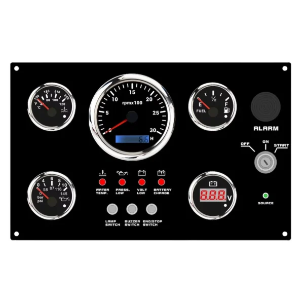 335*200mm Multi-Function Red Backlight 12V Cluster Marine Engine Instrument Gauge Panel